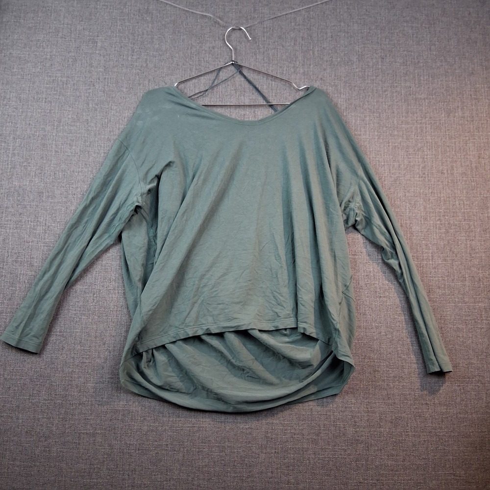 Lululemon Relaxed Long Sleeve Top Sage Green Oversized Draped Boat Neck 0668